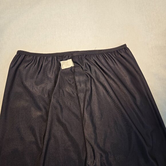 USA Vintage DEENA Fairy Girly BOHO Semi-Sheer Black Silky Half Slip Skirt Size L - Picture 12 of 16